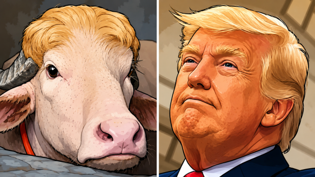 albino buffalo and Donald trump